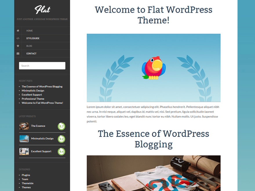 Flat website example screenshot