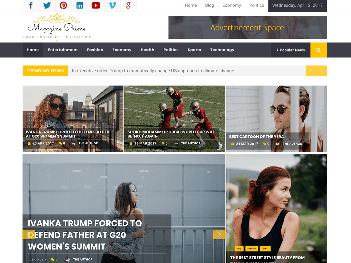 Magazine Prime website example screenshot