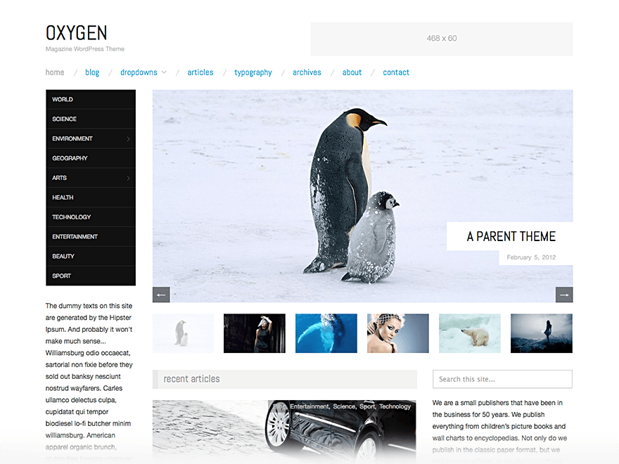 Oxygen theme websites examples