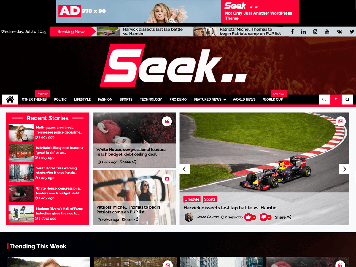 Seek website example screenshot