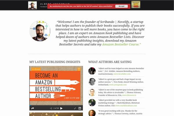 Author theme site design template sample