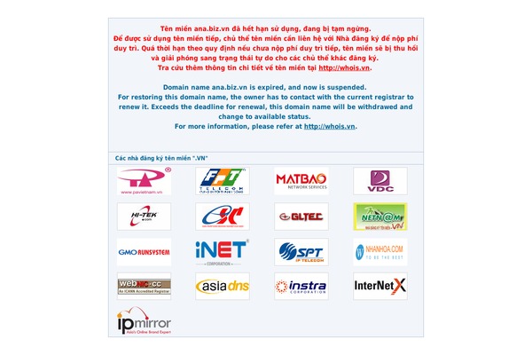 ana.biz.vn site used Airlinesv2