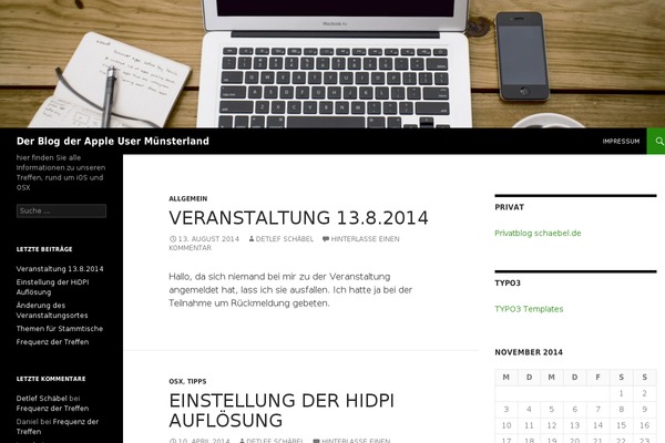 Twenty Fourteen theme site design template sample