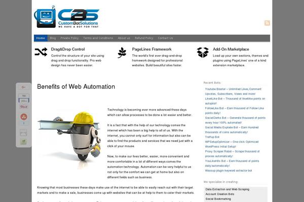 PageLines theme site design template sample