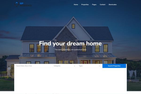 WP Residence theme site design template sample