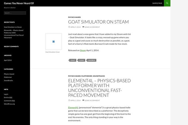 Twenty Fourteen theme site design template sample
