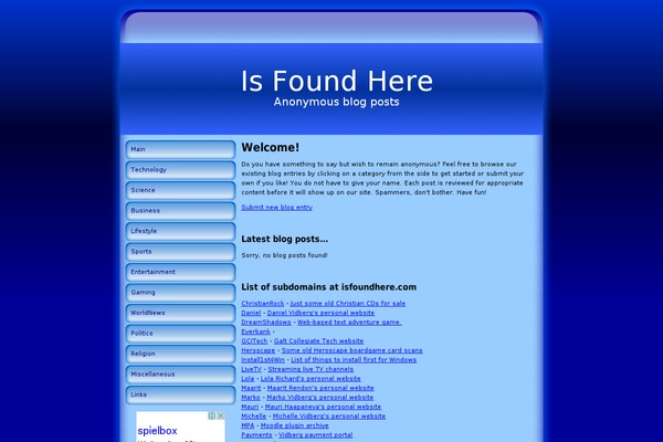 Core theme site design template sample