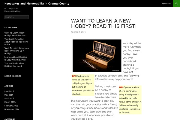 Twenty Fourteen theme site design template sample