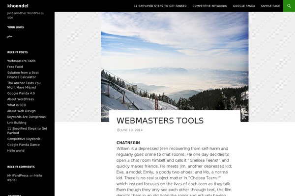 Twenty Fourteen theme site design template sample