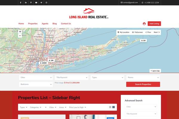 WP Residence theme site design template sample