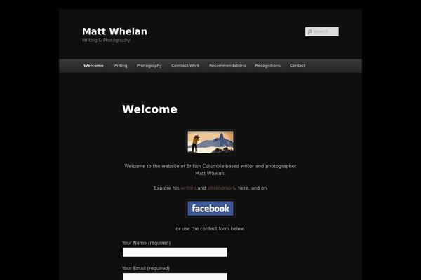 mattwhelan.ca site used Twenty Eleven