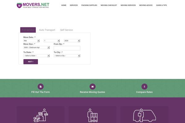 Movers theme site design template sample
