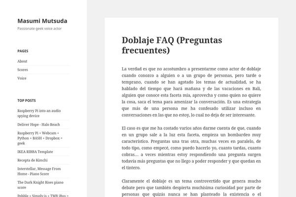 Twenty Fifteen theme site design template sample