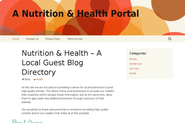 Twenty Thirteen theme site design template sample