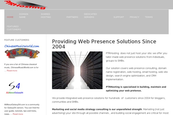 ptrhosting.com site used Eleven40 Pro