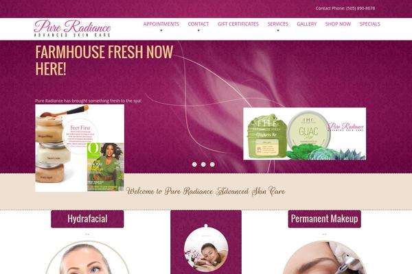 pureradianceskin.com site used Lotuswp