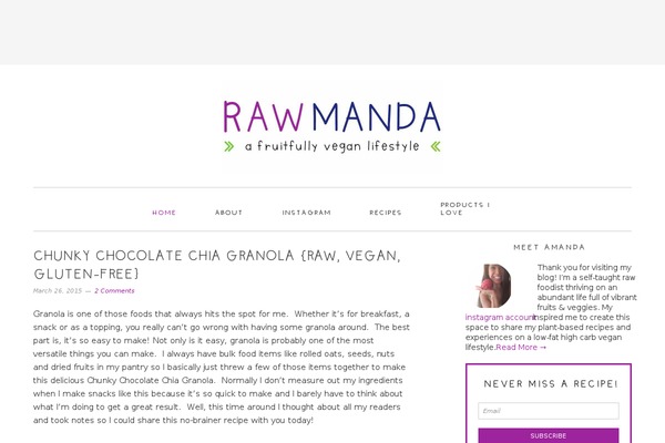 rawmanda.com site used Foodie Pro