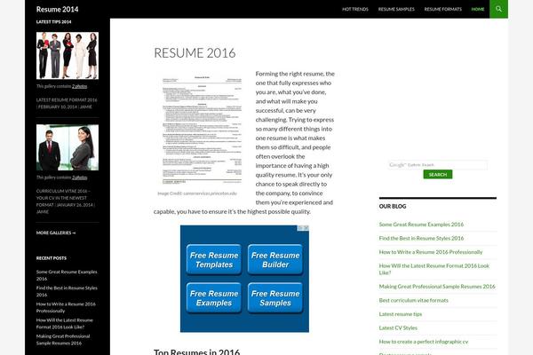 Twenty Fourteen theme site design template sample