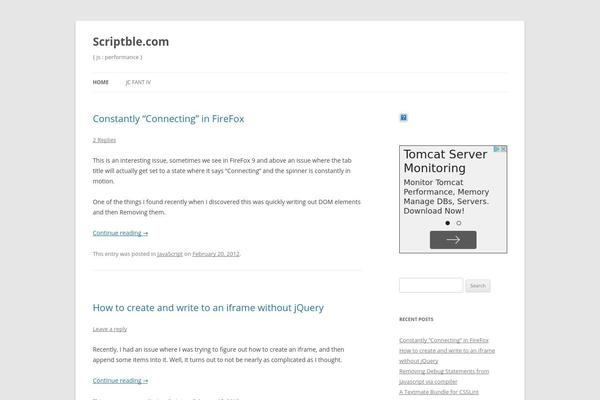 Twenty Twelve theme site design template sample