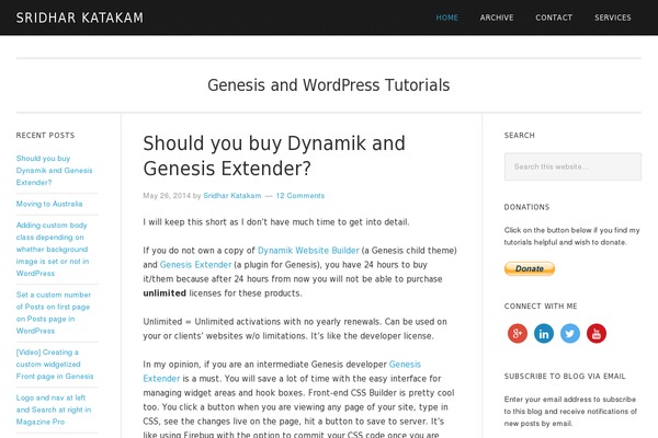 sridharkatakam.com site used Genesis