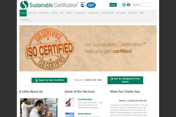 sustainablecertification.com.au site used Salient