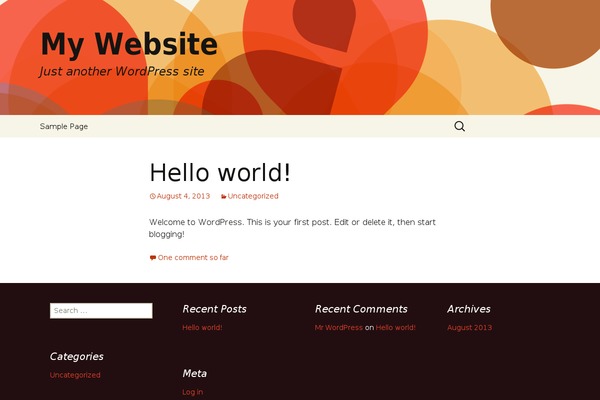 Twenty Thirteen theme site design template sample