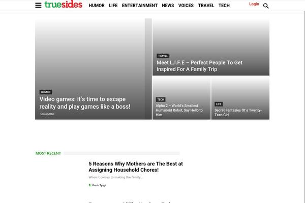 TrueSides theme websites examples
