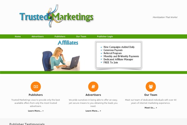 Vantage theme site design template sample