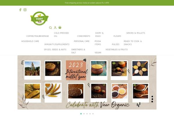 vaerorganic.com site used Storefront